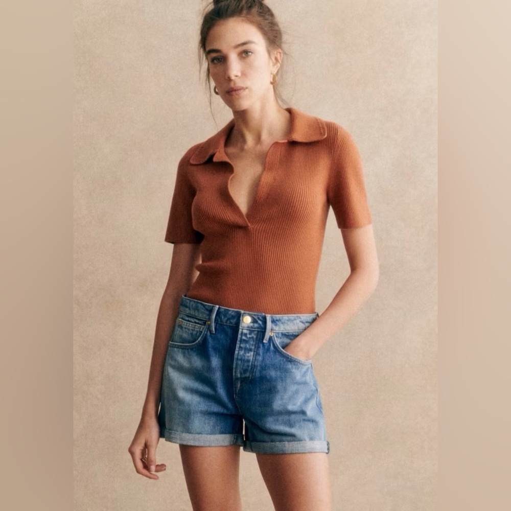 Sezane Niels Short Blue Denim